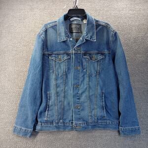 Levi Strauss Signature Gold Womens Denim Trucker Jacket Blue Large Classic